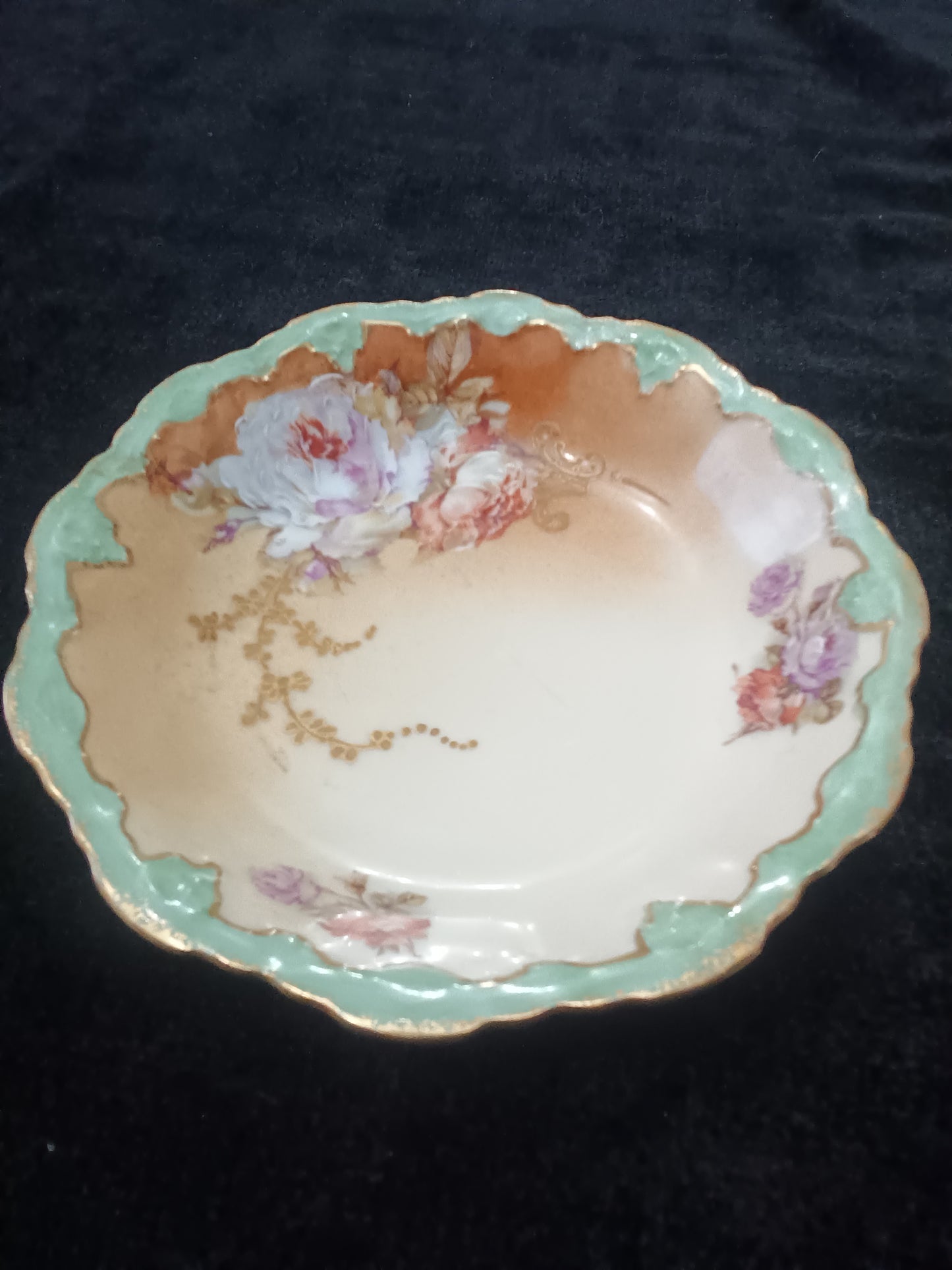 Limoge Hand painted Porcelain Floral Dish 5"