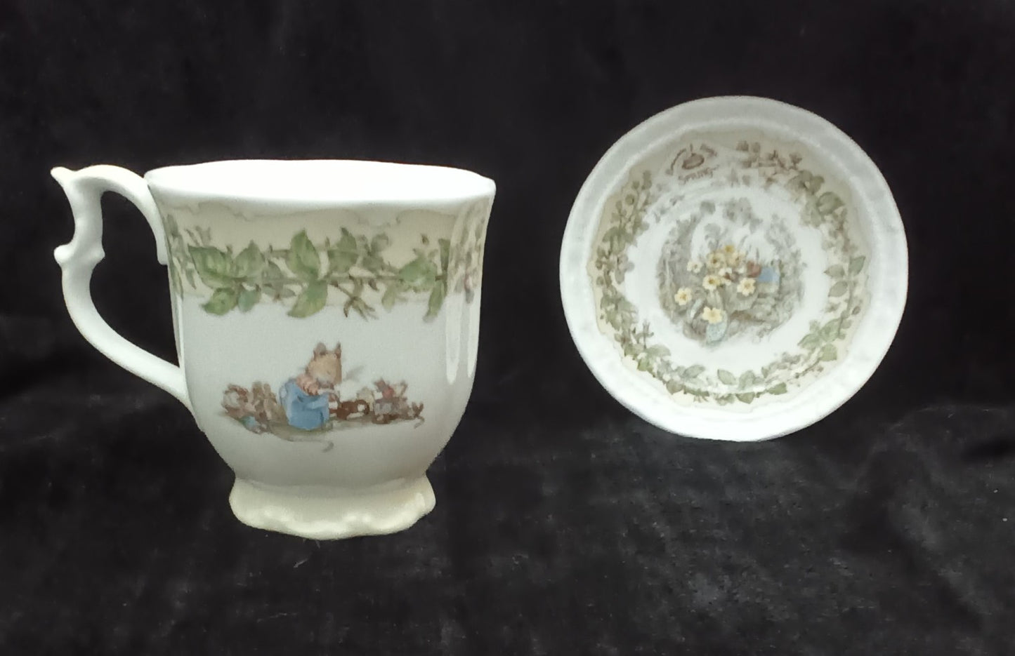 Vintage Royal Doulton "Spring Beaker" England Bone China 2 Piece Set