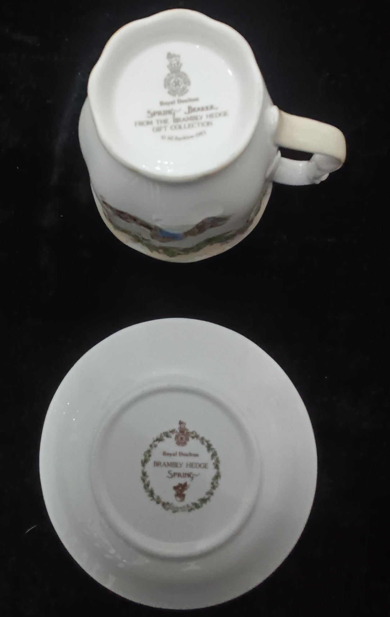 Vintage Royal Doulton "Spring Beaker" England Bone China 2 Piece Set