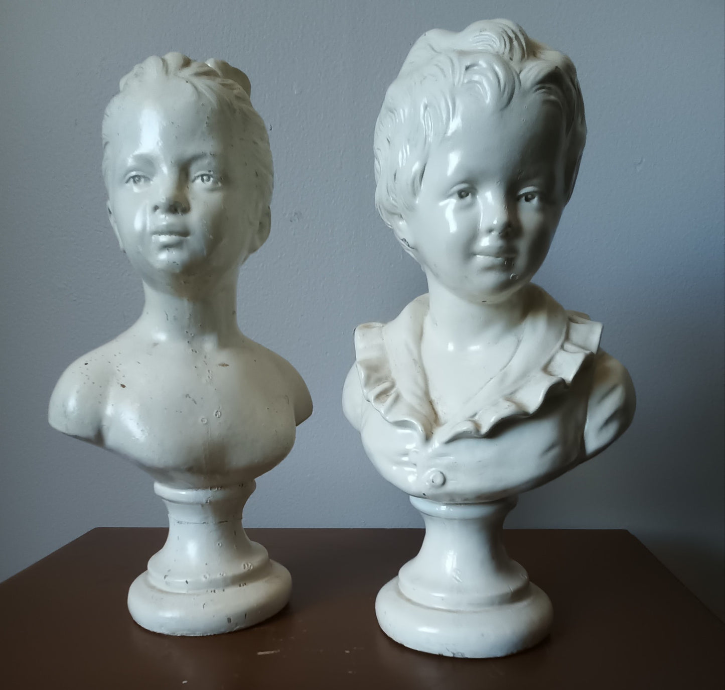 Vintage Alexander Backer Chalkware Bust Pair