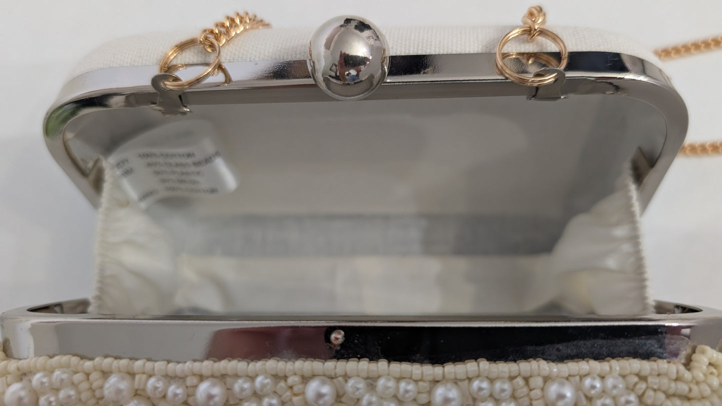 Faux Pearl & Glass Bead Clutch