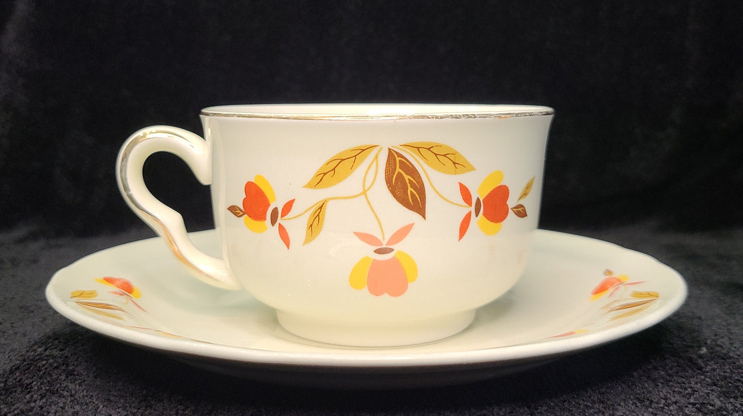 Vintage Autumn Leaf Superior Hall Tea Cup & Saucer