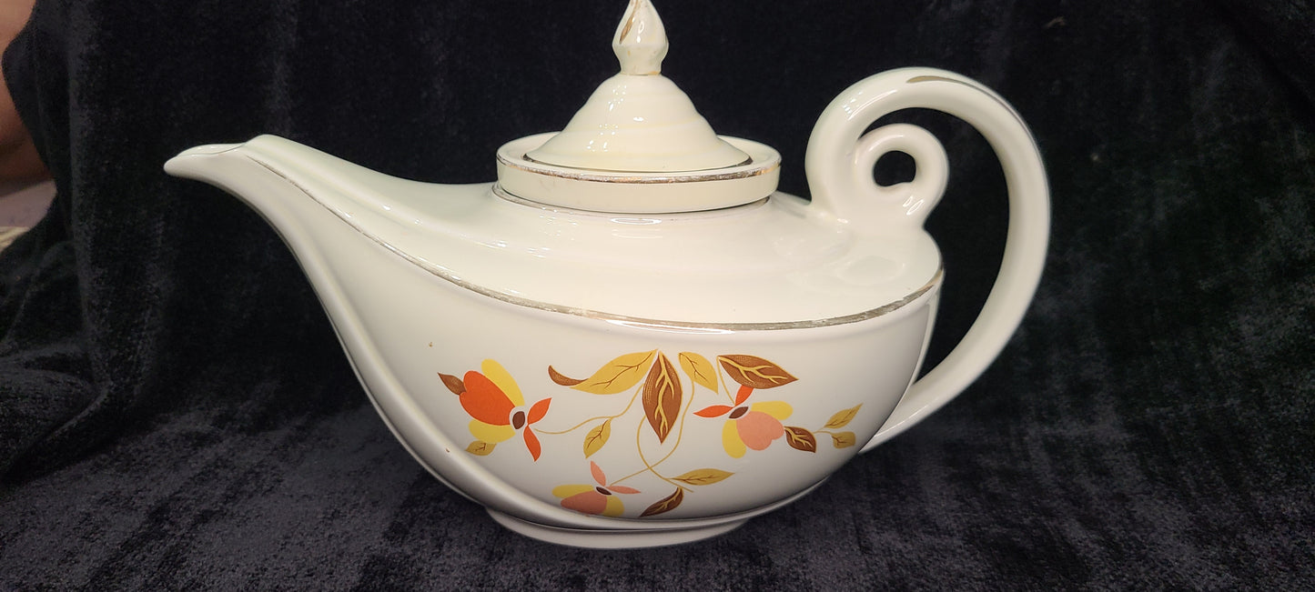 Vintage "Aladdin" Style Autumn Leaf Pattern Teapot