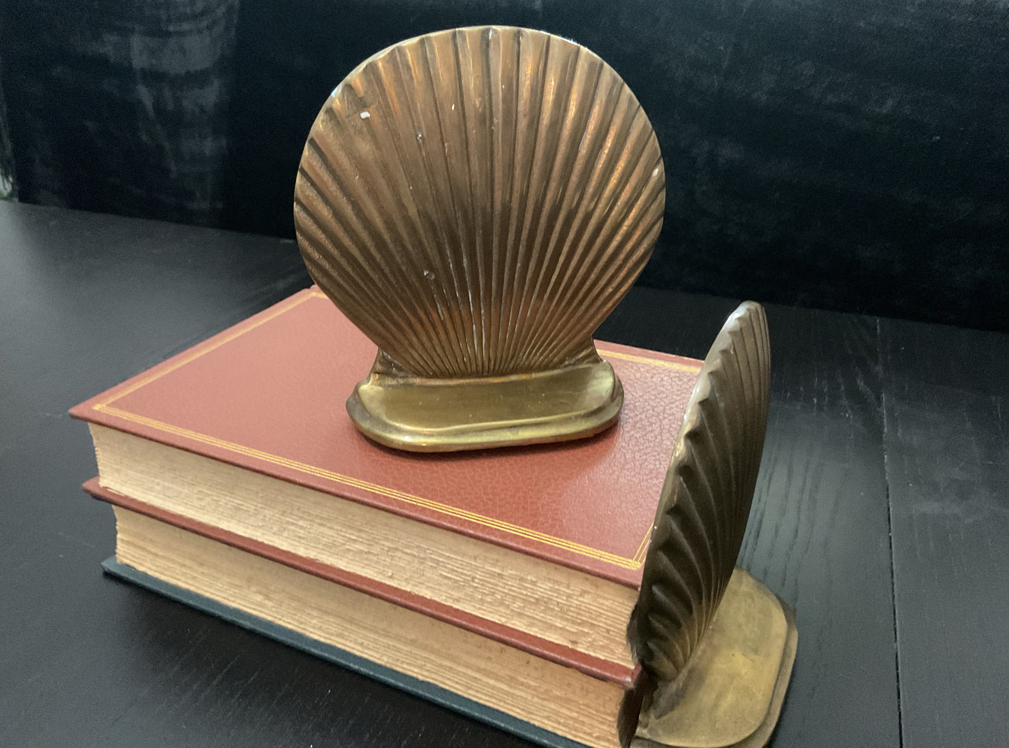 Brass Seashell Bookends