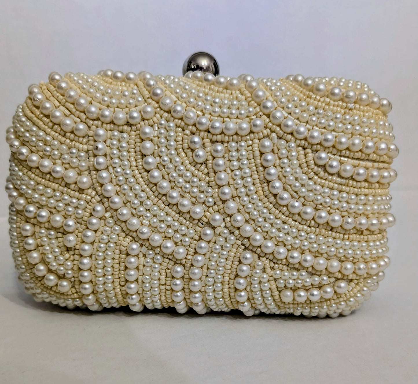 Faux Pearl & Glass Bead Clutch